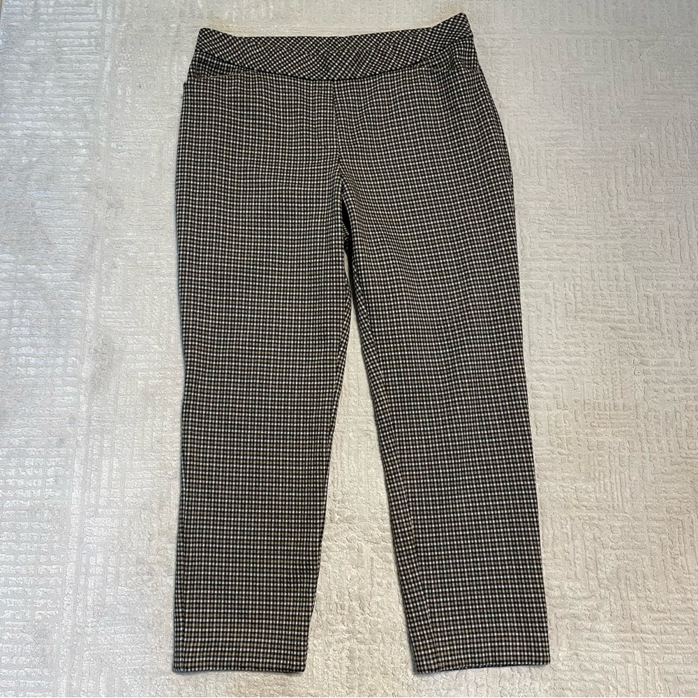 J Jill Ponte Slim plaid dress pants business casual pants women’s medium petite - Picture 2 of 13
